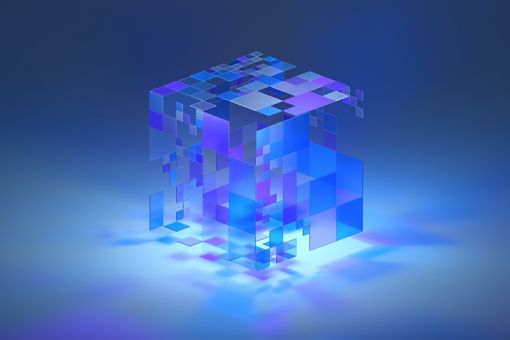 3d blue abstract cube