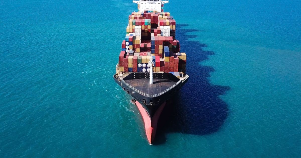 large container ship at sea