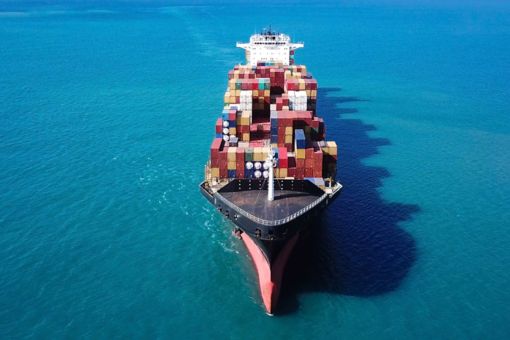 large container ship at sea